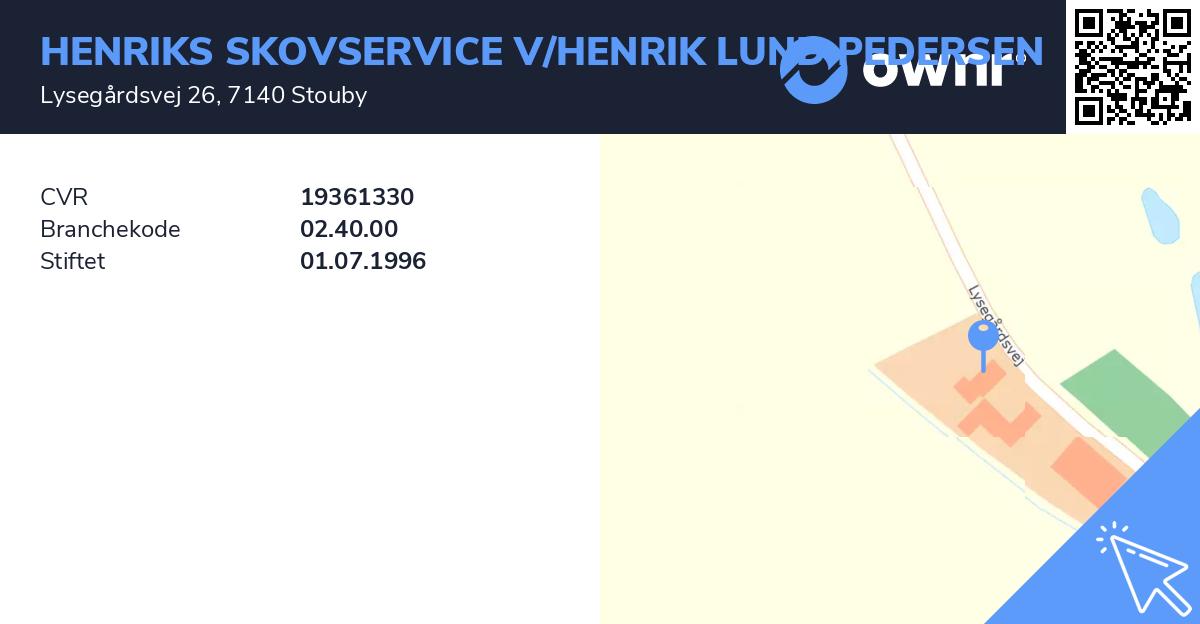 HENRIKS SKOVSERVICE V/HENRIK LUND PEDERSEN - Se overskud, ejere ...