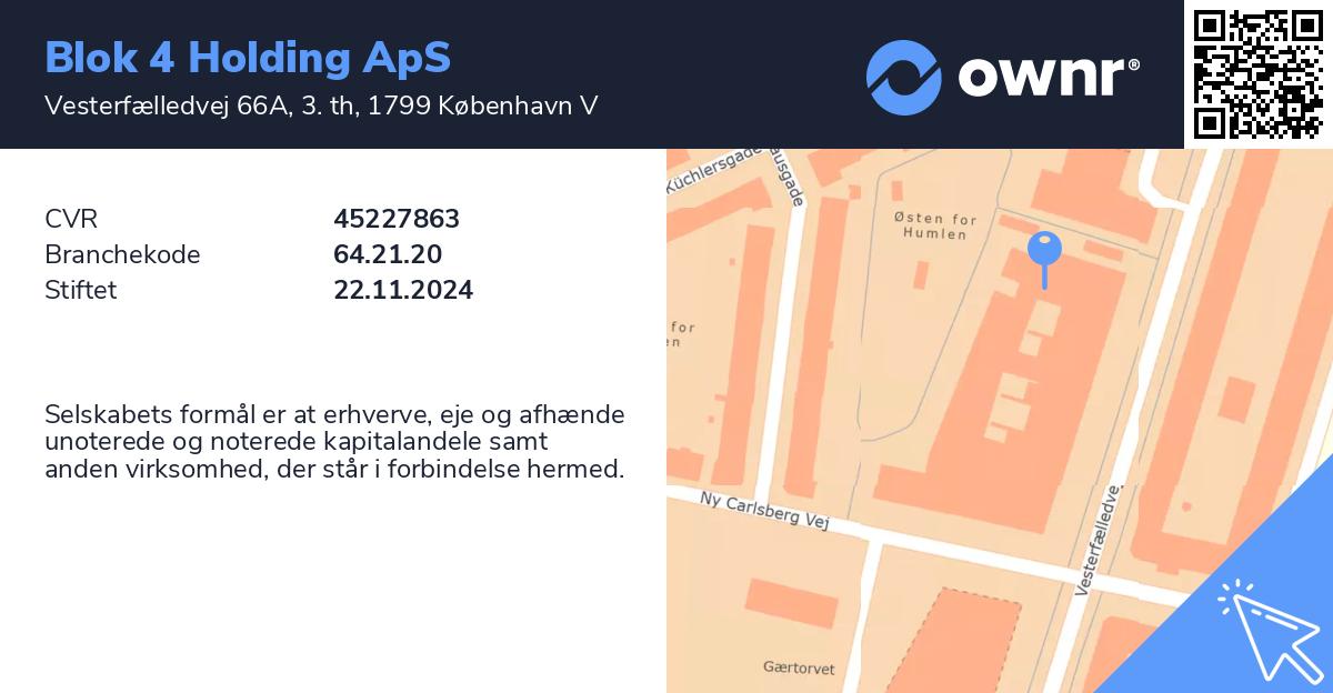 Blok 4 Holding ApS - Se Overskud, Ejere, Tidslinje Og Regnskaber - Ownr®