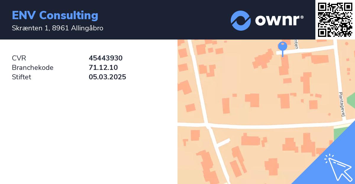 ENV Consulting - Se overskud, ejere, tidslinje og regnskaber - ownr®