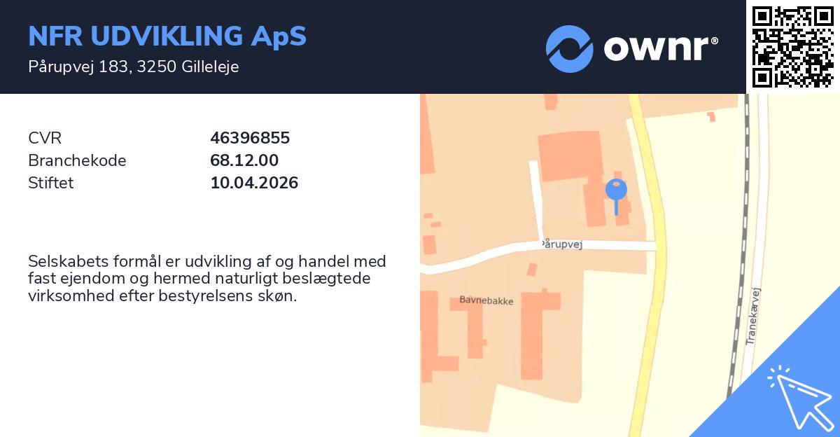 NFR UDVIKLING ApS - Se overskud, ejere, tidslinje og regnskaber - ownr®