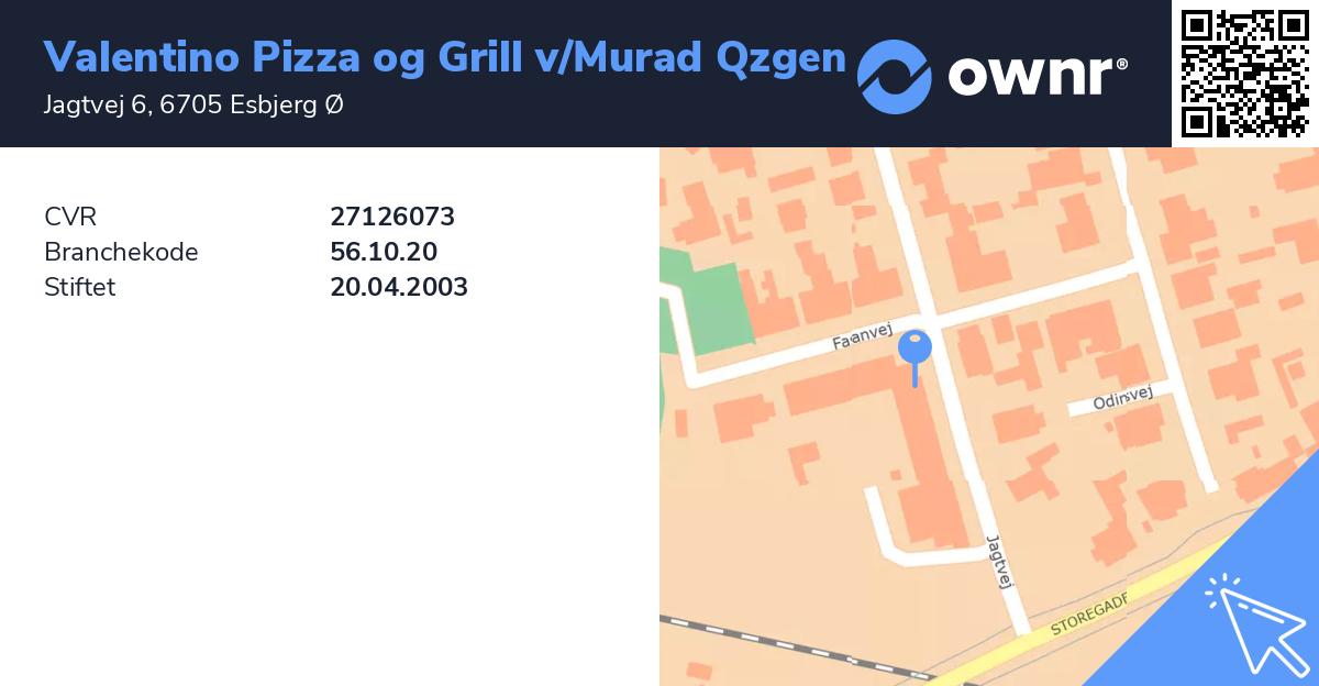Udløbet skak Brug for Valentino Pizza og Grill V/murad Qzgen - Se overskud, ejere, tidslinje og  regnskaber - ownr®