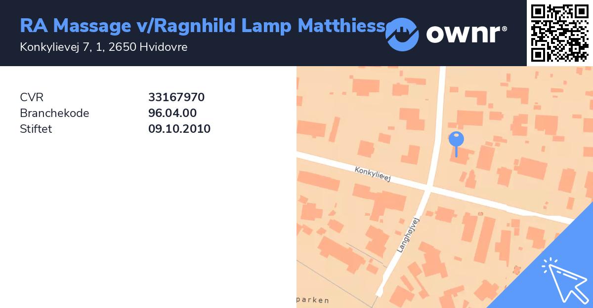 Massage V/ragnhild Lamp Matthiessen - Se overskud, ejere, tidslinje og