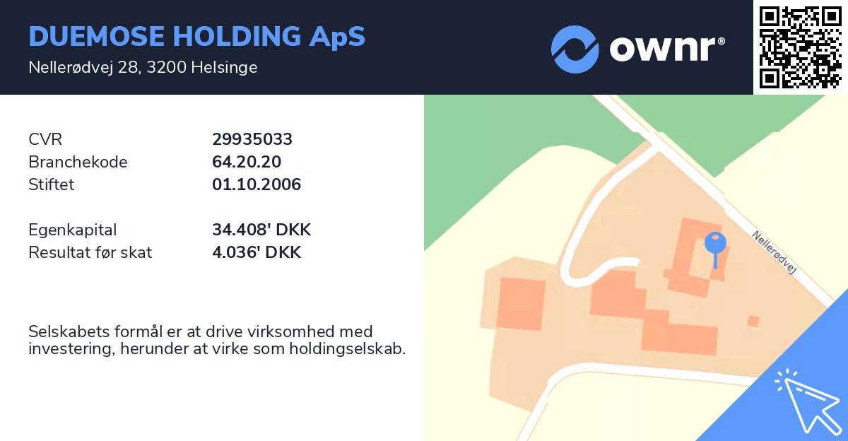 DUEMOSE HOLDING ApS - Se Overskud, Ejere, Tidslinje Og Regnskaber - Ownr®