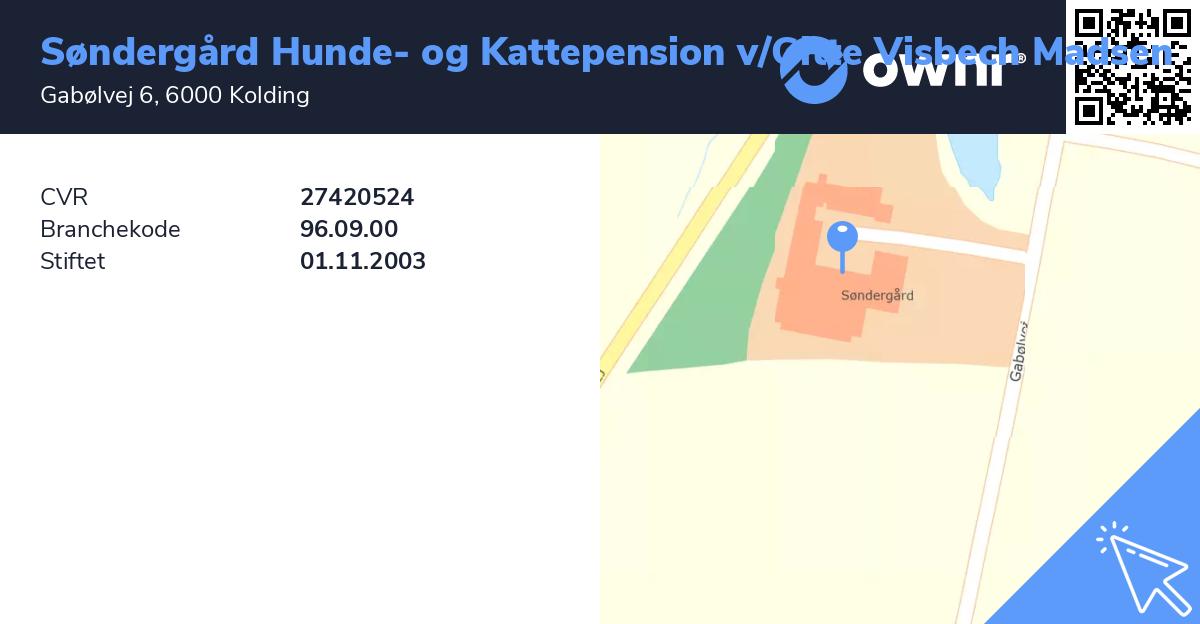 Søndergård Hunde- Kattepension V/gitte Visbech Madsen Se overskud, ejere, tidslinje og - ownr®