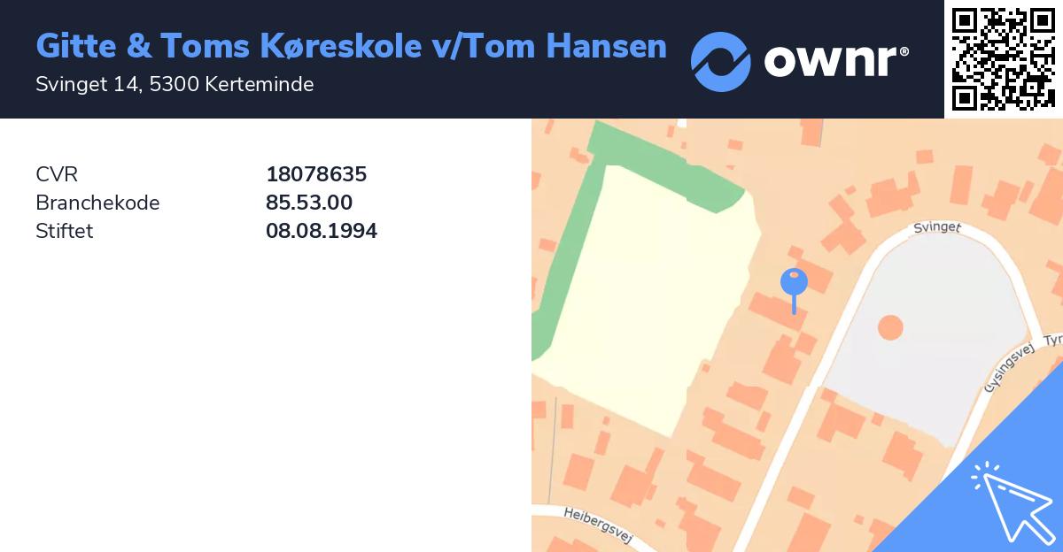 Gitte & Toms Køreskole V/tom Hansen - Se overskud, ejere, tidslinje regnskaber - ownr®