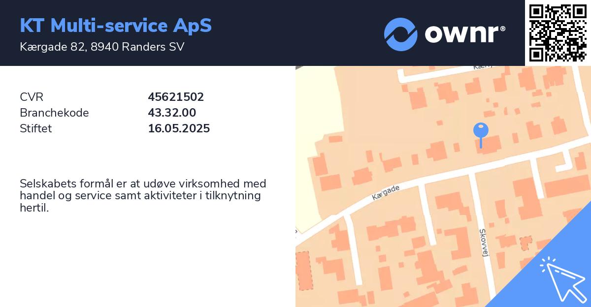 KT Multi-service ApS - Se overskud, ejere, tidslinje og regnskaber - ownr®