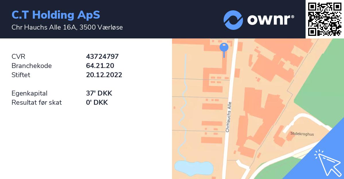 C.T Holding ApS - Se overskud, ejere, tidslinje og regnskaber - ownr®