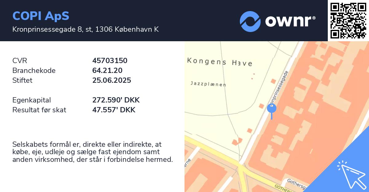 COPI ApS - Se overskud, ejere, tidslinje og regnskaber - ownr®