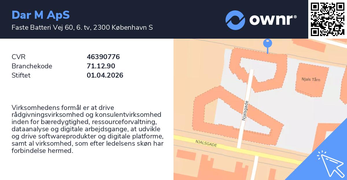Dar M ApS - Se overskud, ejere, tidslinje og regnskaber - ownr®