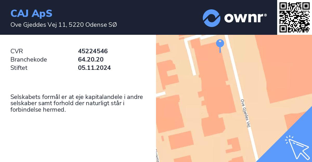 CAJ ApS - Se Overskud, Ejere, Tidslinje Og Regnskaber - Ownr®