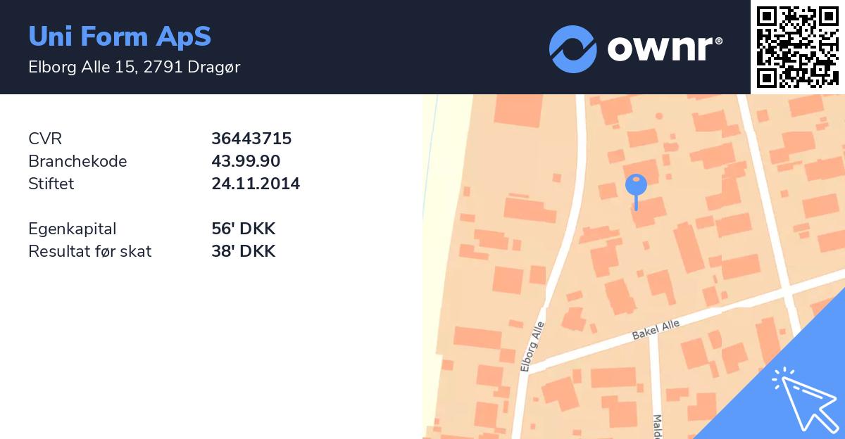 Uni Form ApS - Se overskud, ejere, tidslinje og regnskaber - ownr®