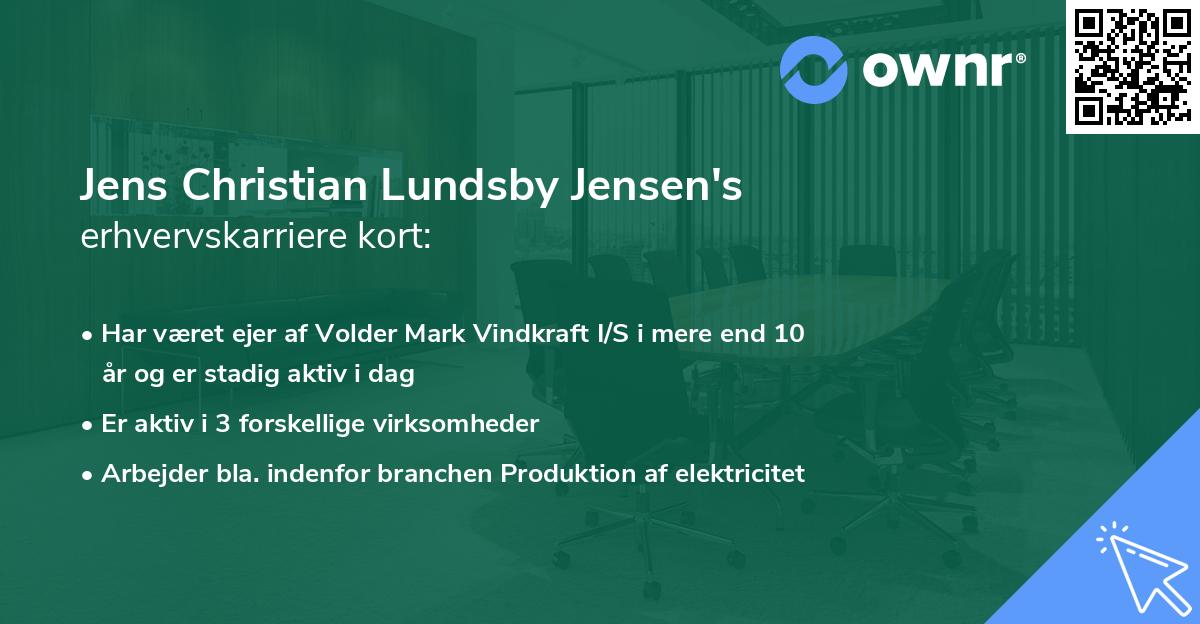 Jens Christian Lundsby Jensen's erhvervskarriere kort