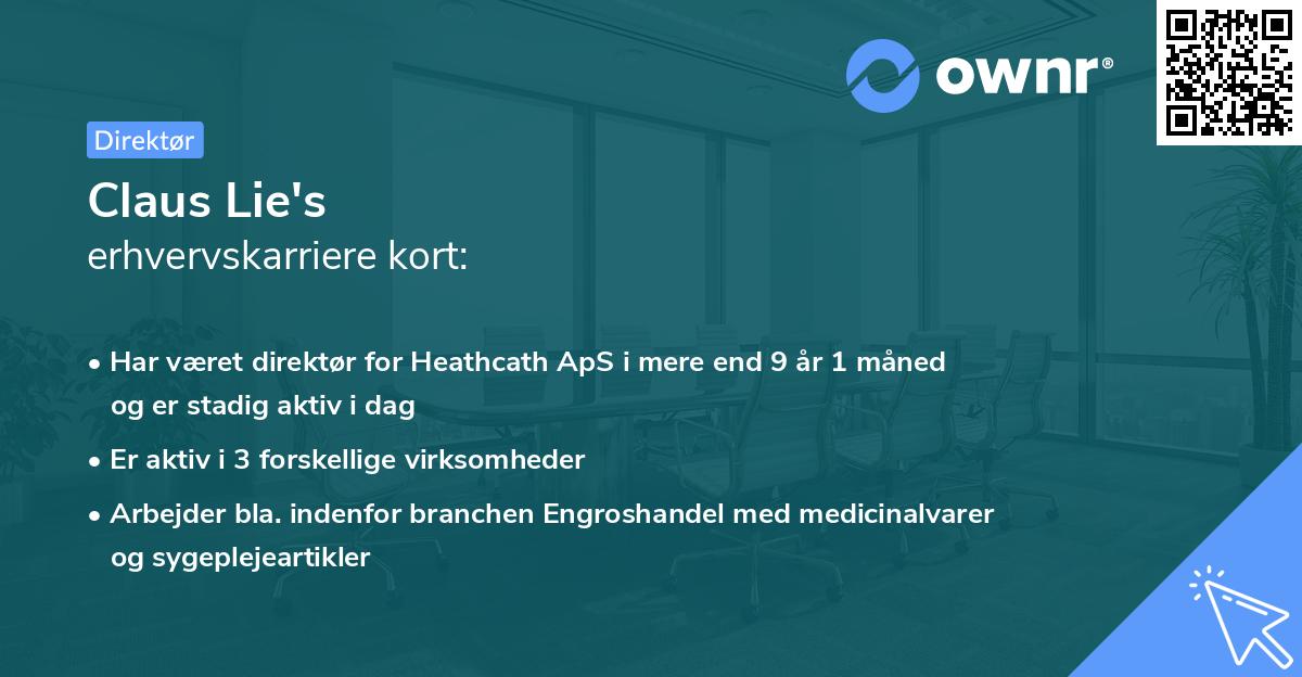 Claus Lie's erhvervskarriere kort