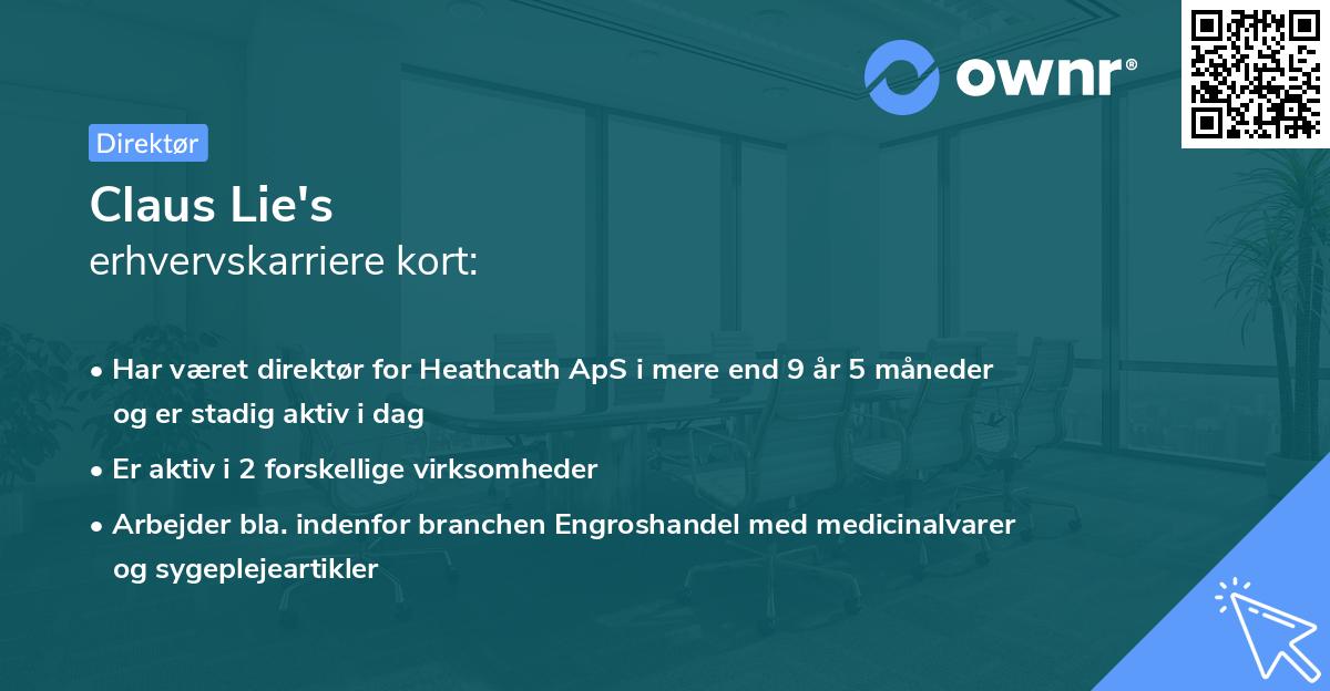 Claus Lie's erhvervskarriere kort