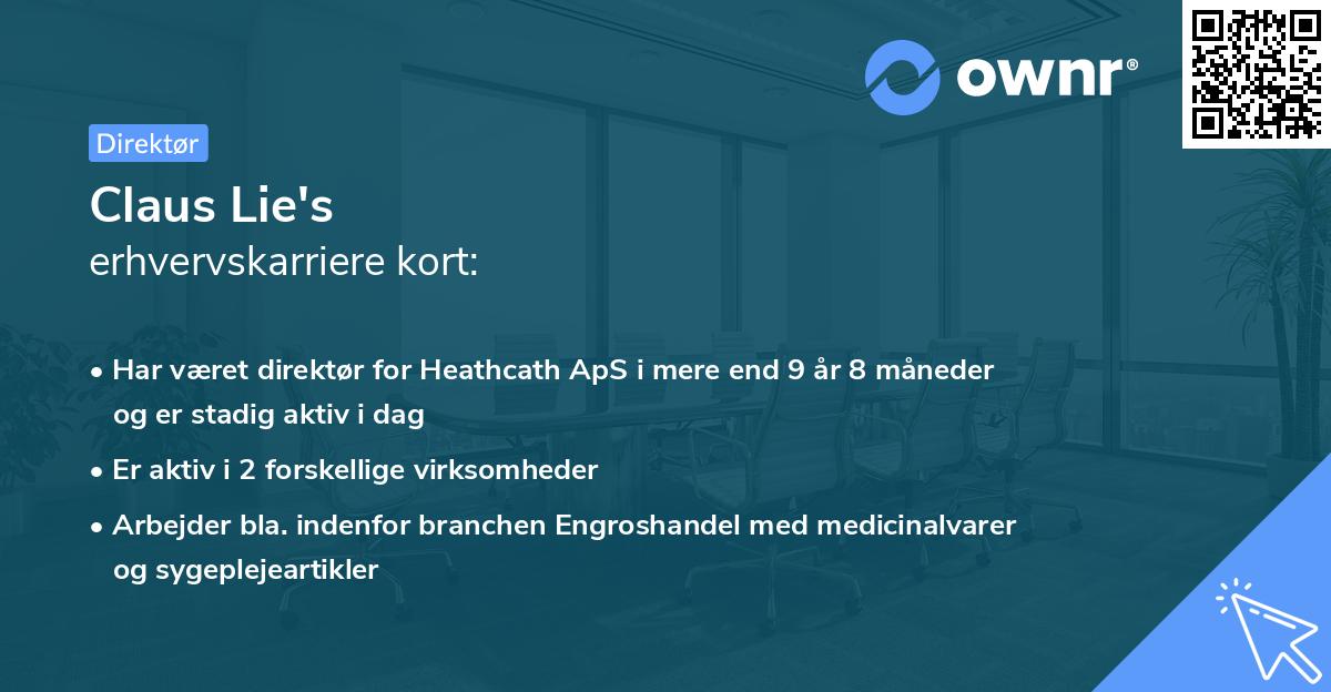 Claus Lie's erhvervskarriere kort