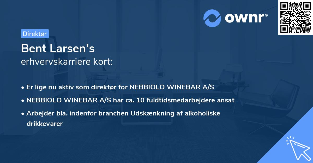Bent Larsen's erhvervskarriere kort