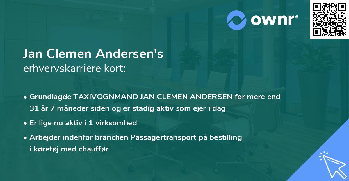 Jan Clemen Andersen's erhvervskarriere kort