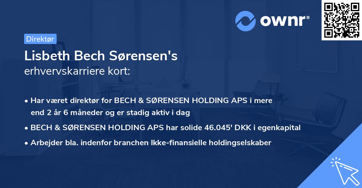 Lisbeth Bech Sørensen's erhvervskarriere kort