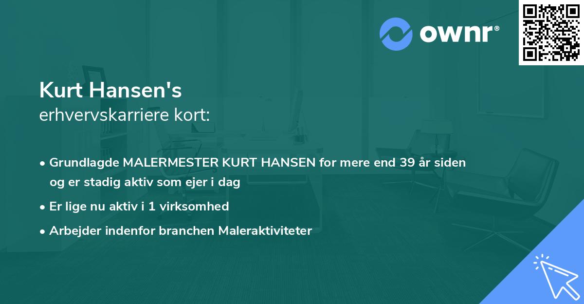 Kurt Hansen's erhvervskarriere kort