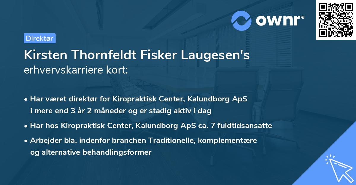 Kirsten Thornfeldt Fisker Laugesen's erhvervskarriere kort