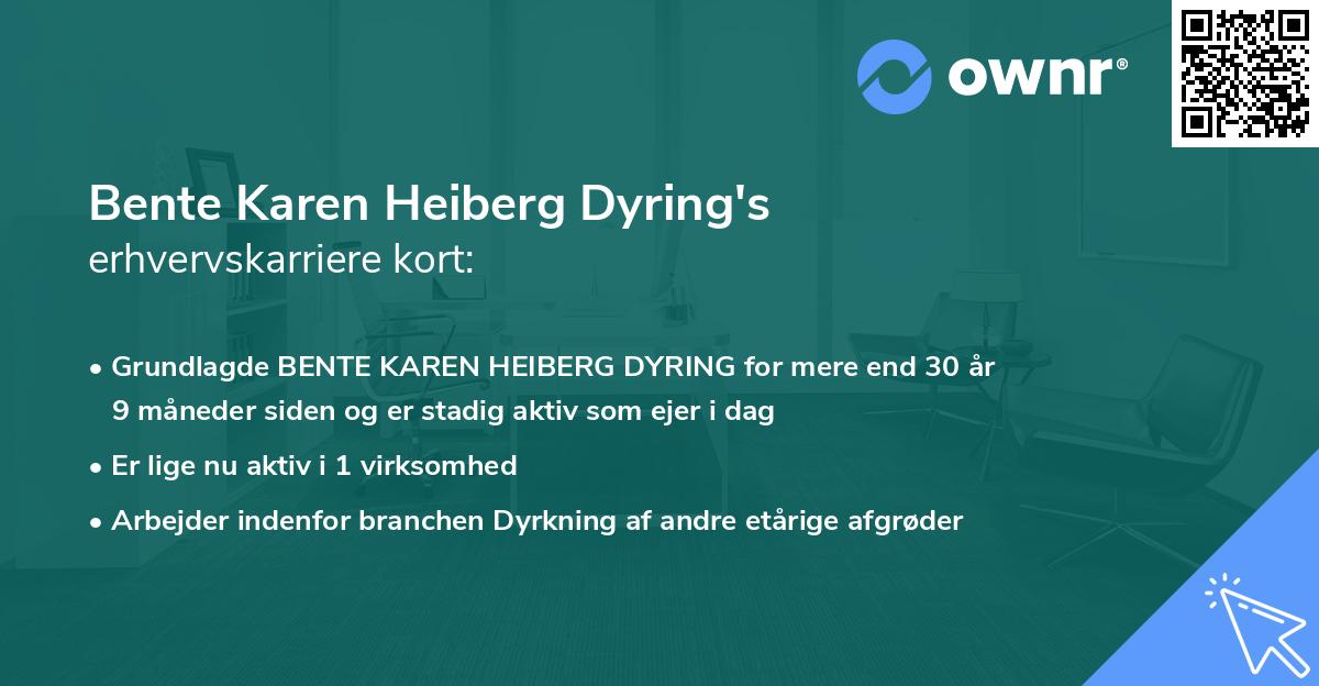 Bente Karen Heiberg Dyring's erhvervskarriere kort