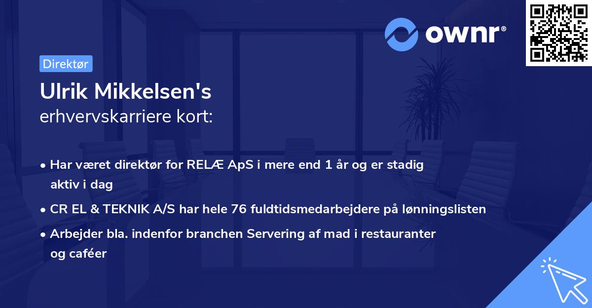 Ulrik Mikkelsen's erhvervskarriere kort