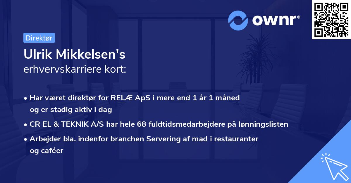 Ulrik Mikkelsen's erhvervskarriere kort