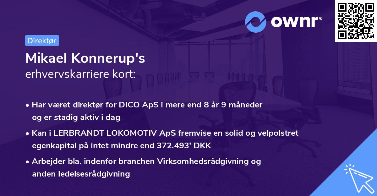 Mikael Konnerup's erhvervskarriere kort
