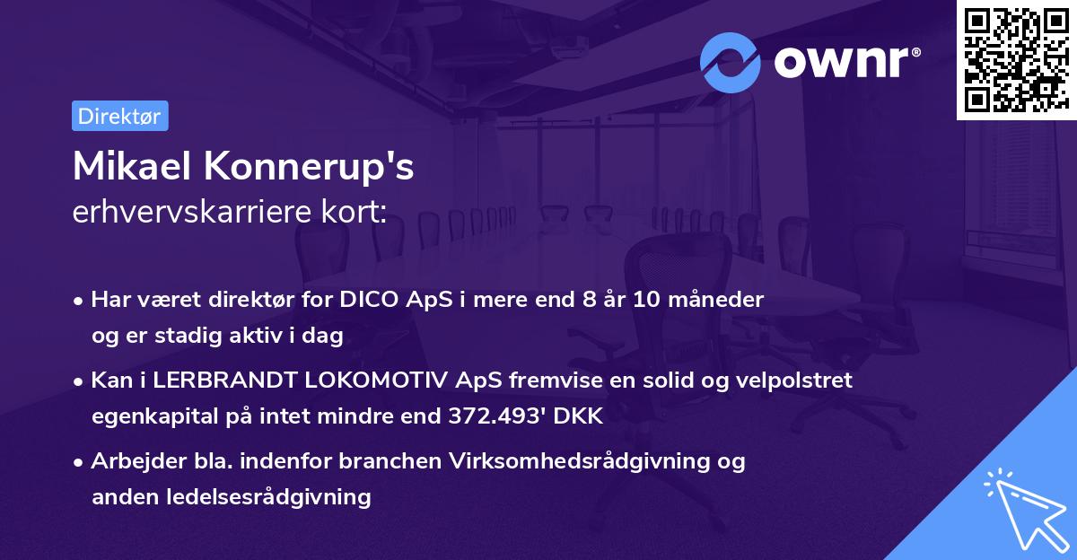 Mikael Konnerup's erhvervskarriere kort