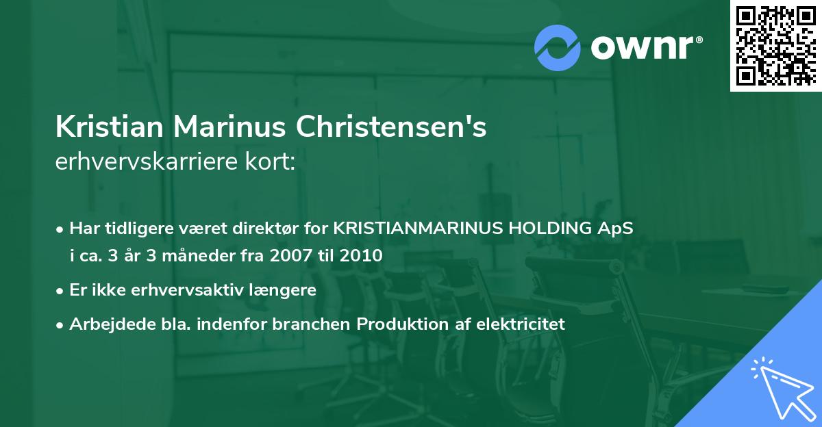 Kristian Marinus Christensen's erhvervskarriere kort