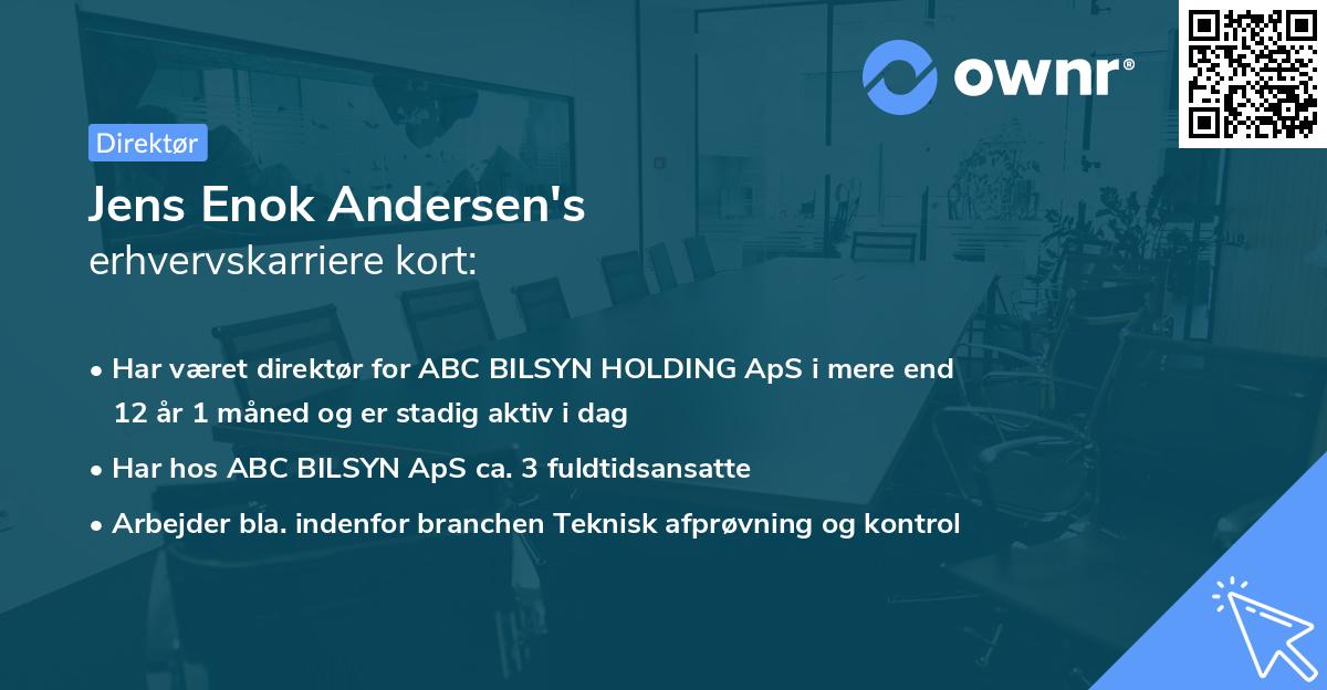 Jens Enok Andersen's erhvervskarriere kort