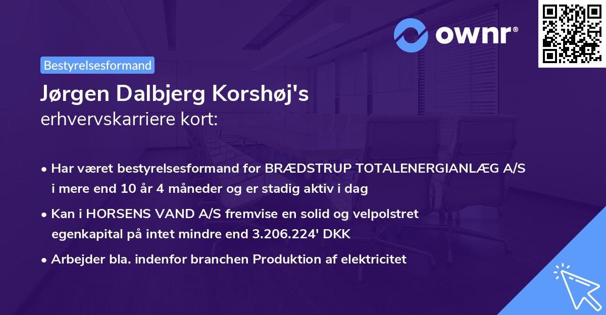 Jørgen Dalbjerg Korshøj's erhvervskarriere kort