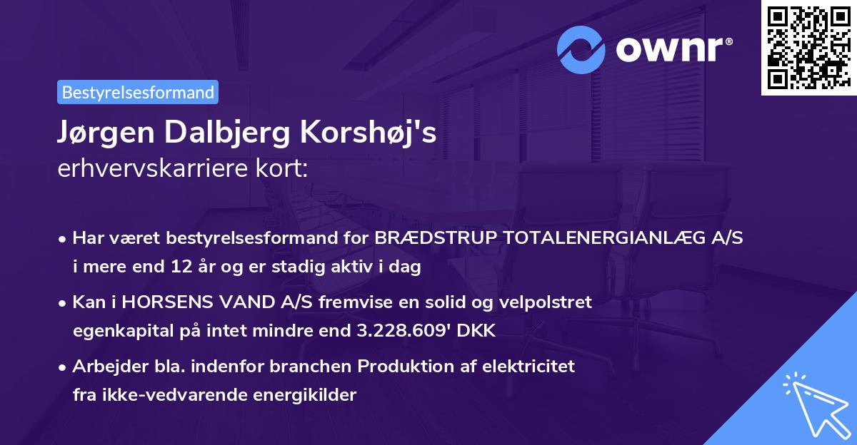 Jørgen Dalbjerg Korshøj's erhvervskarriere kort