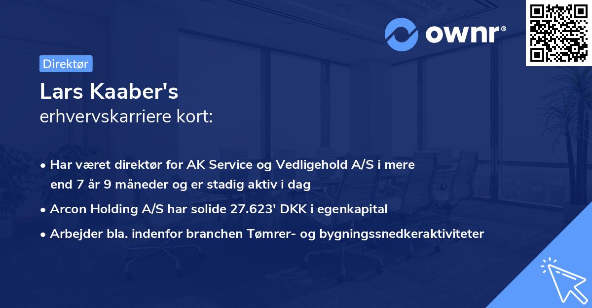 Lars Kaaber's erhvervskarriere kort
