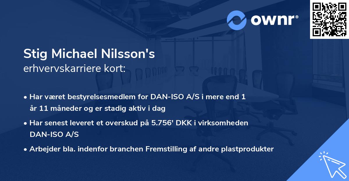 Stig Michael Nilsson's erhvervskarriere kort