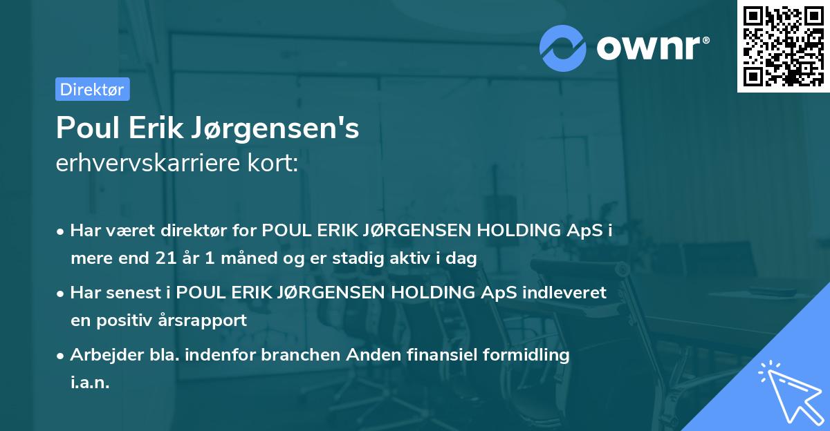 Poul Erik Jørgensen's erhvervskarriere kort