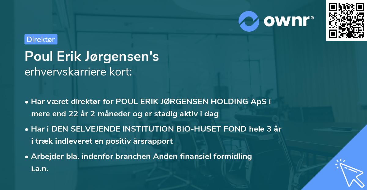 Poul Erik Jørgensen's erhvervskarriere kort