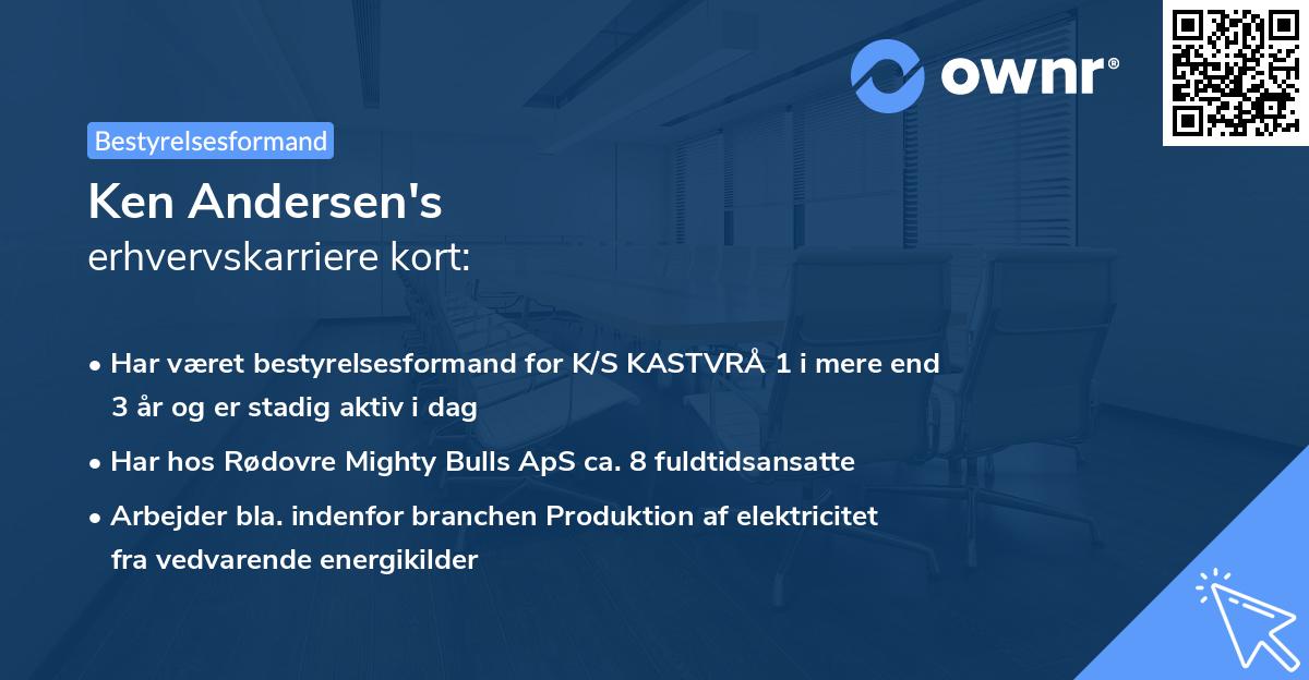 Ken Andersen's erhvervskarriere kort