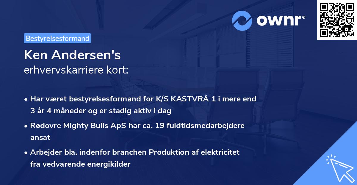 Ken Andersen's erhvervskarriere kort