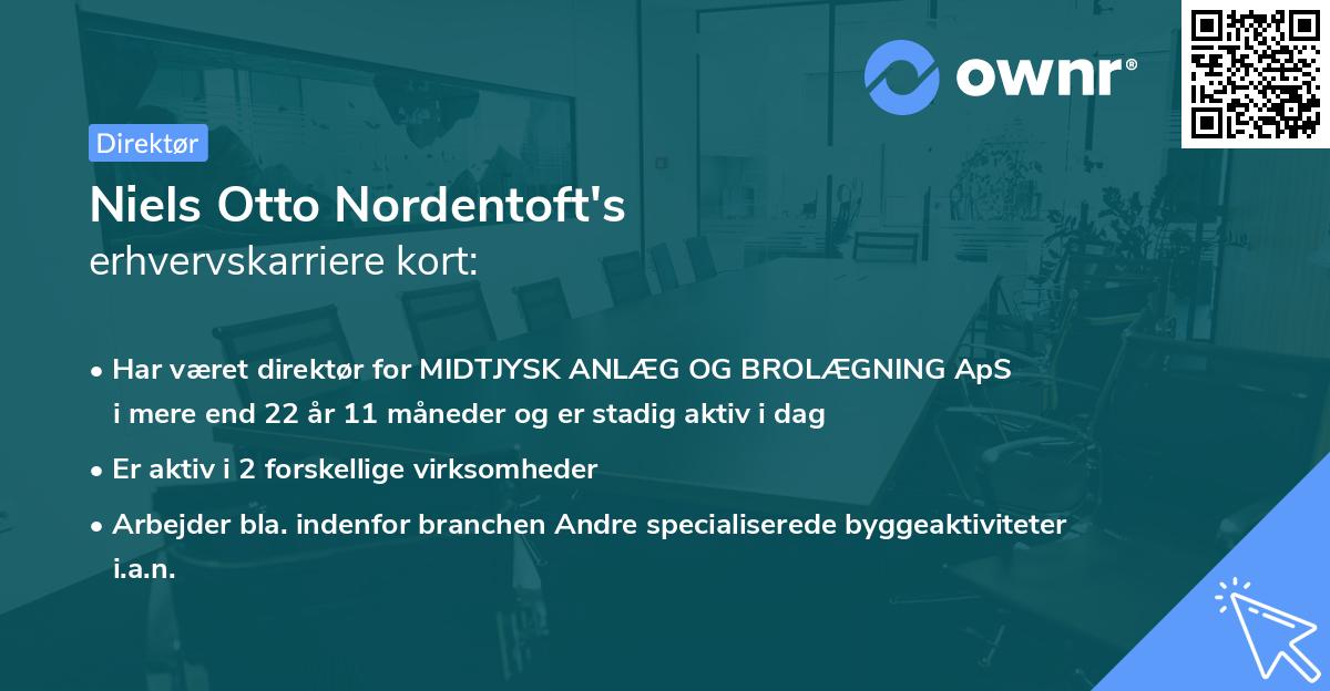 Niels Otto Nordentoft's erhvervskarriere kort