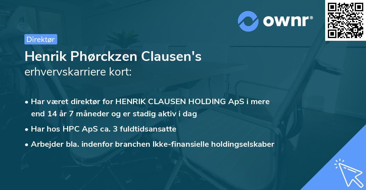 Henrik Phørckzen Clausen's erhvervskarriere kort