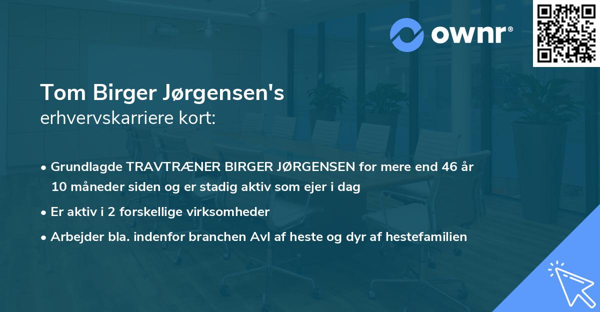 Tom Birger Jørgensen's erhvervskarriere kort