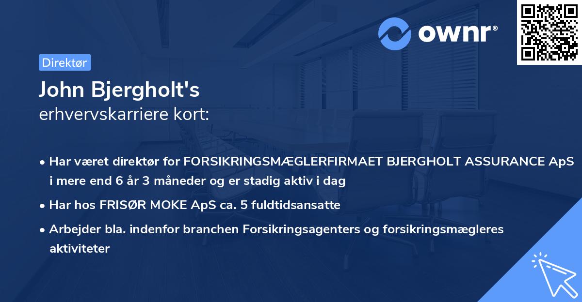 John Bjergholt's erhvervskarriere kort