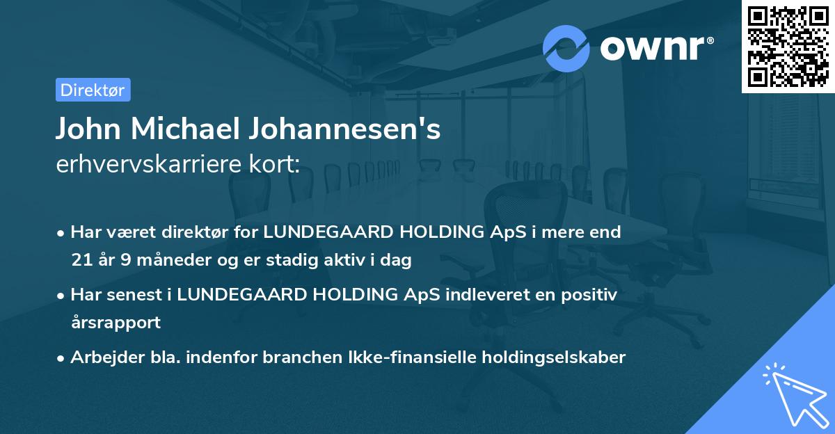 John Michael Johannesen's erhvervskarriere kort
