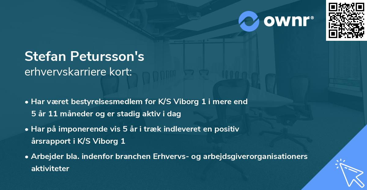 Stefan Petursson's erhvervskarriere kort