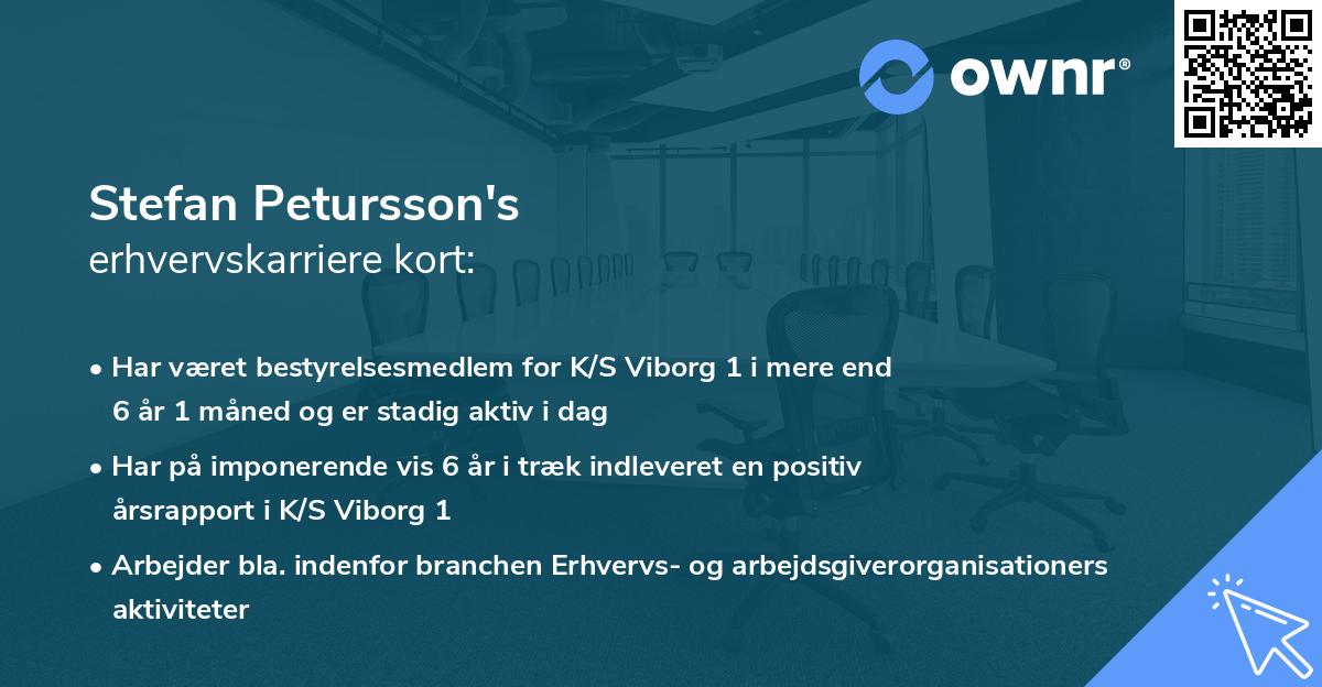 Stefan Petursson's erhvervskarriere kort