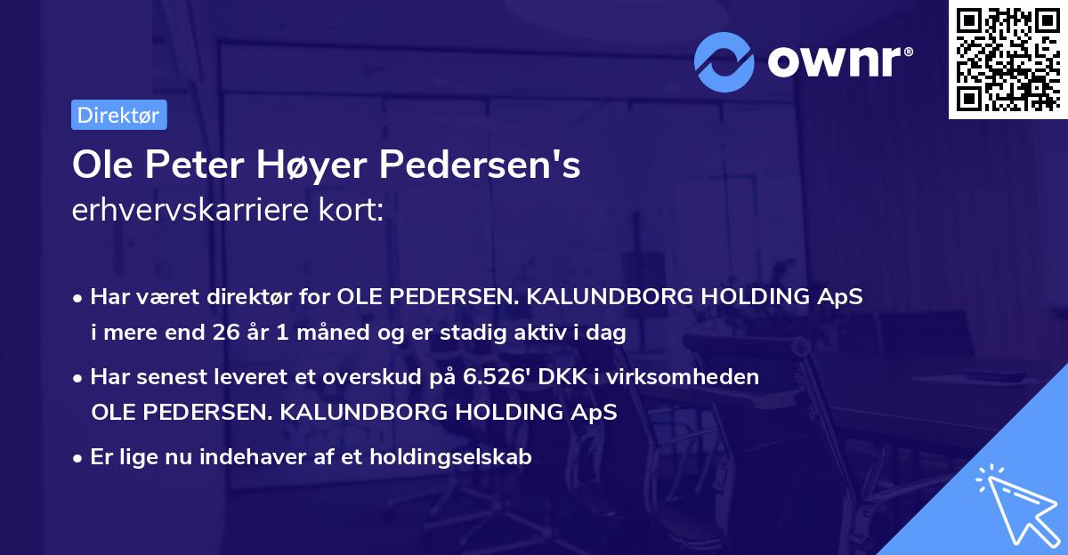 Ole Peter Høyer Pedersen's erhvervskarriere kort