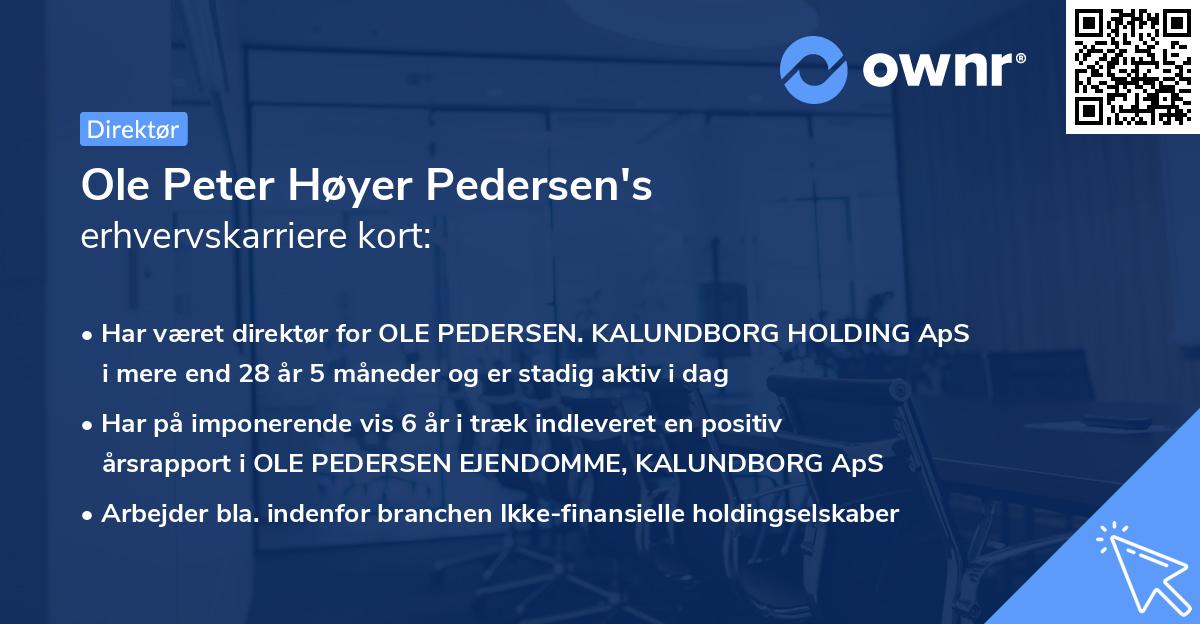 Ole Peter Høyer Pedersen's erhvervskarriere kort