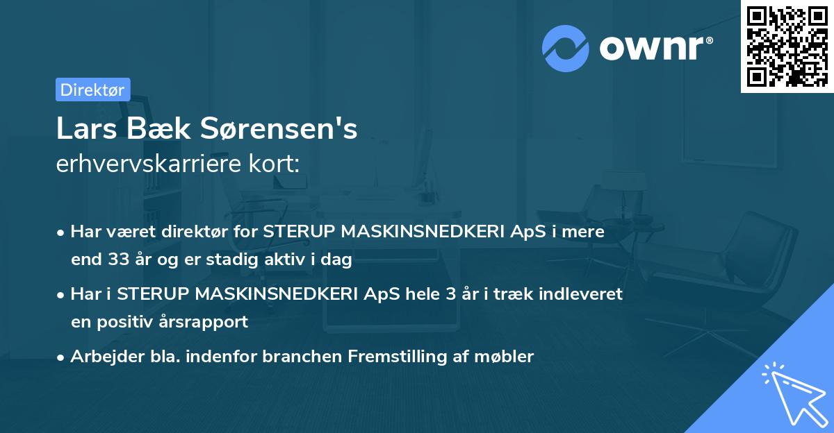 Lars Bæk Sørensen's erhvervskarriere kort