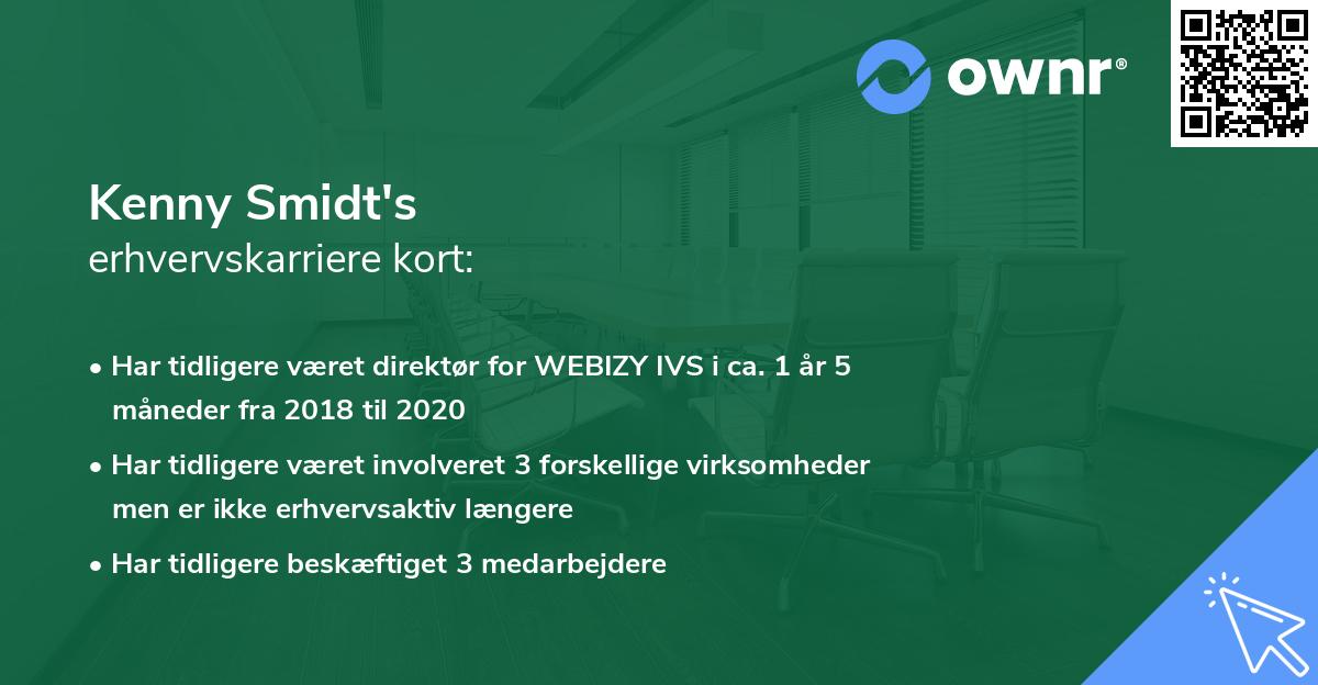 Kenny Smidt's erhvervskarriere kort